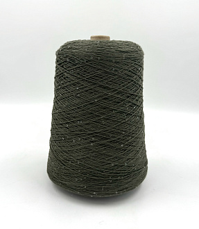Пряжа Cotton Paillettes, D&C Yarns, хлопок, цвет хаки